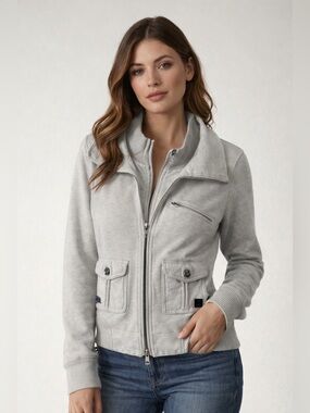 harley davidson women’s grey double Zip-Up Jacket